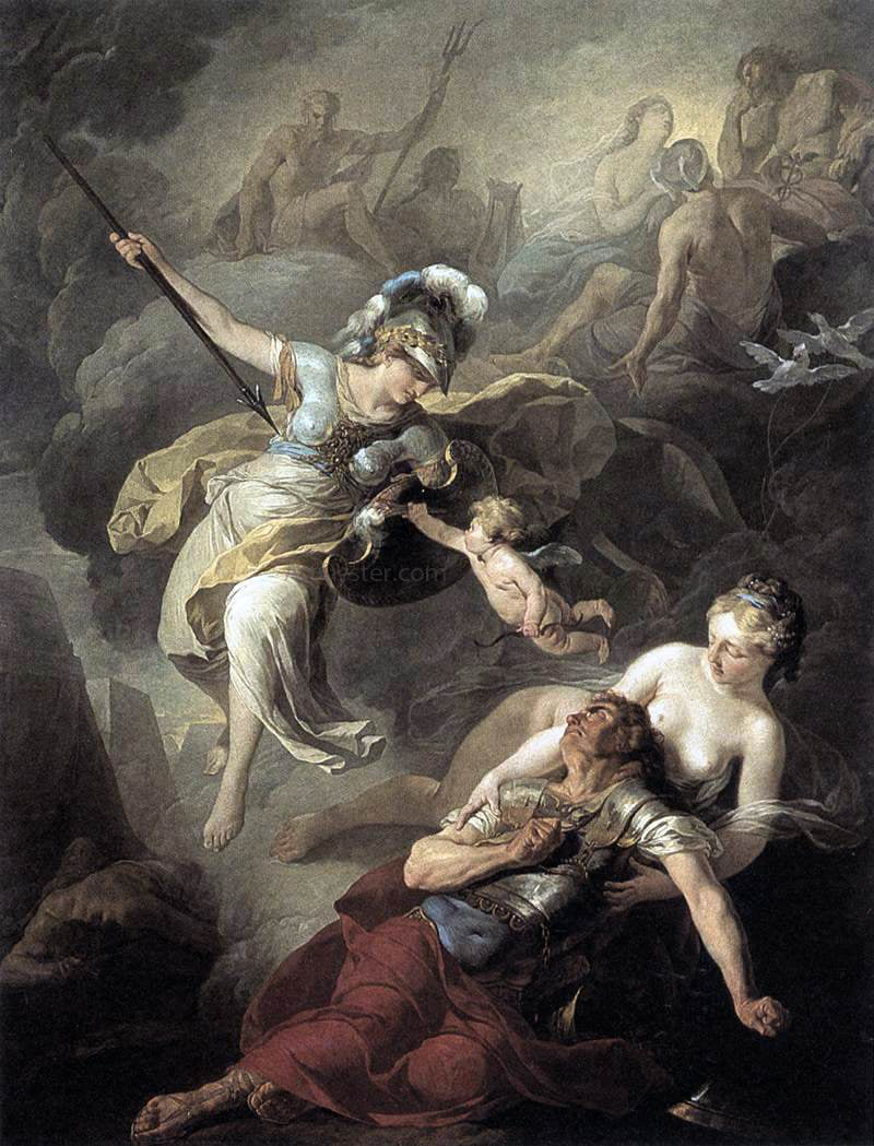 Joseph Benoit Suvee The Combat of Mars and Minerva - Hand Painted Oil Painting