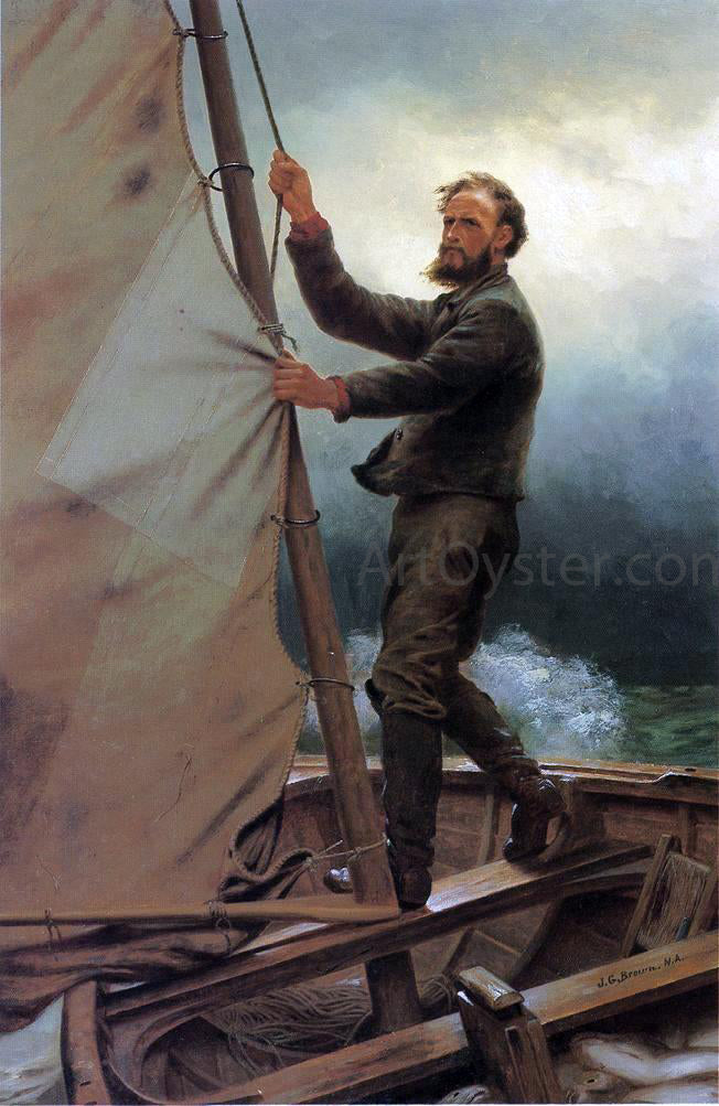  John George Brown The Coming Squall - Hand Painted Oil Painting