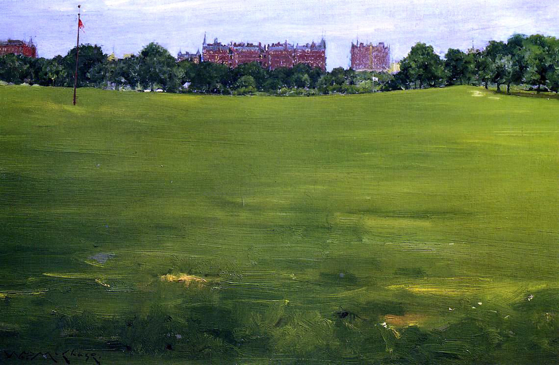  William Merritt Chase The Common, Central Park - Hand Painted Oil Painting