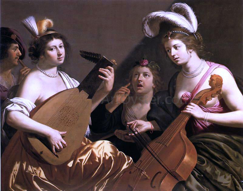 Jan Van Bijlert The Concert - Hand Painted Oil Painting