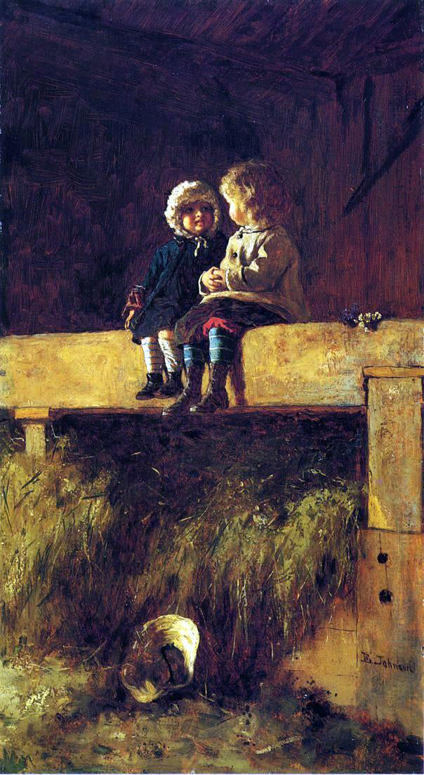 Eastman Johnson The Confab - Hand Painted Oil Painting