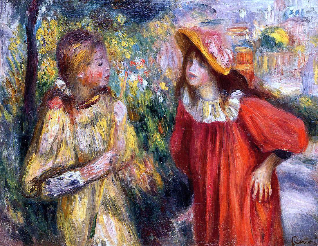 Pierre Auguste Renoir A Conversation - Hand Painted Oil Painting