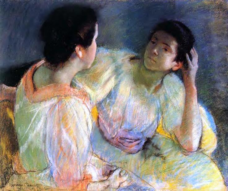 Mary Cassatt The Conversation - Hand Painted Oil Painting
