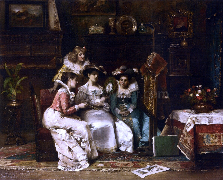 Wencelas Vacslav Broczik The Conversation - Hand Painted Oil Painting