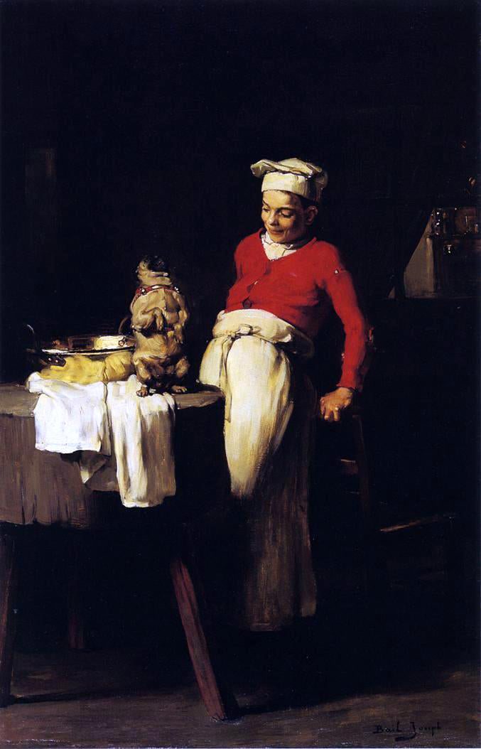  Joseph Bail The Cook and the Pug - Hand Painted Oil Painting