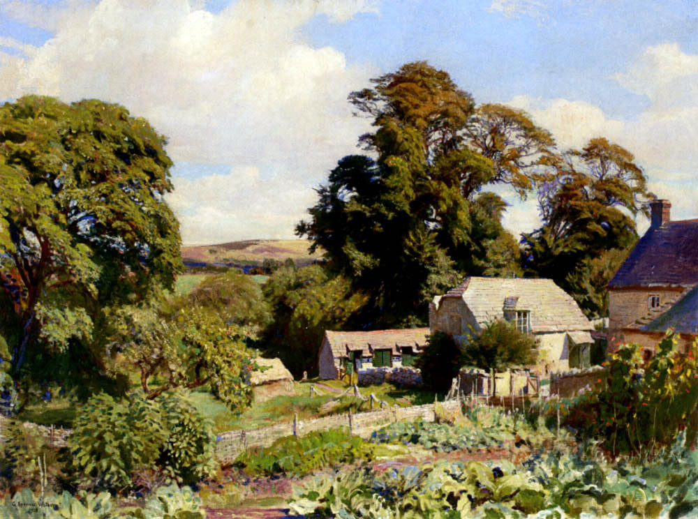 George Spencer Watson The Cottage Garden - Hand Painted Oil Painting