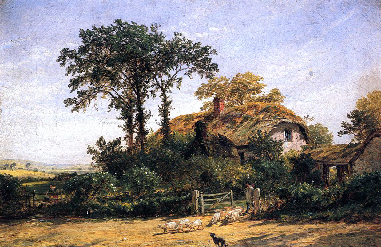 Jasper Francis Cropsey The Cottage of the Dairyman's Daughter - Hand Painted Oil Painting
