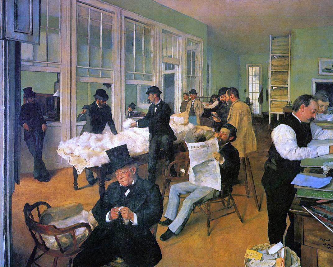 Edgar Degas The Cotton Exchange in New Orleans - Hand Painted Oil Painting