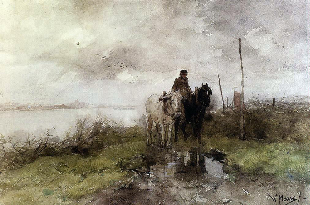 Anton Mauve The Country Road - Hand Painted Oil Painting