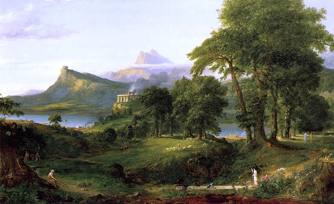 Thomas Cole The Course of Empire: The Arcadian or Pastoral State - Hand Painted Oil Painting