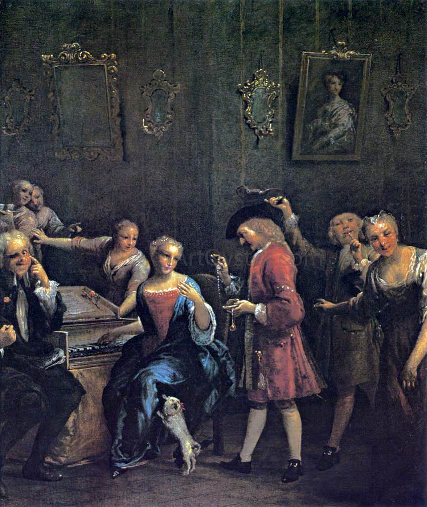 Giuseppe Maria Crespi The Courted Singer - Hand Painted Oil Painting