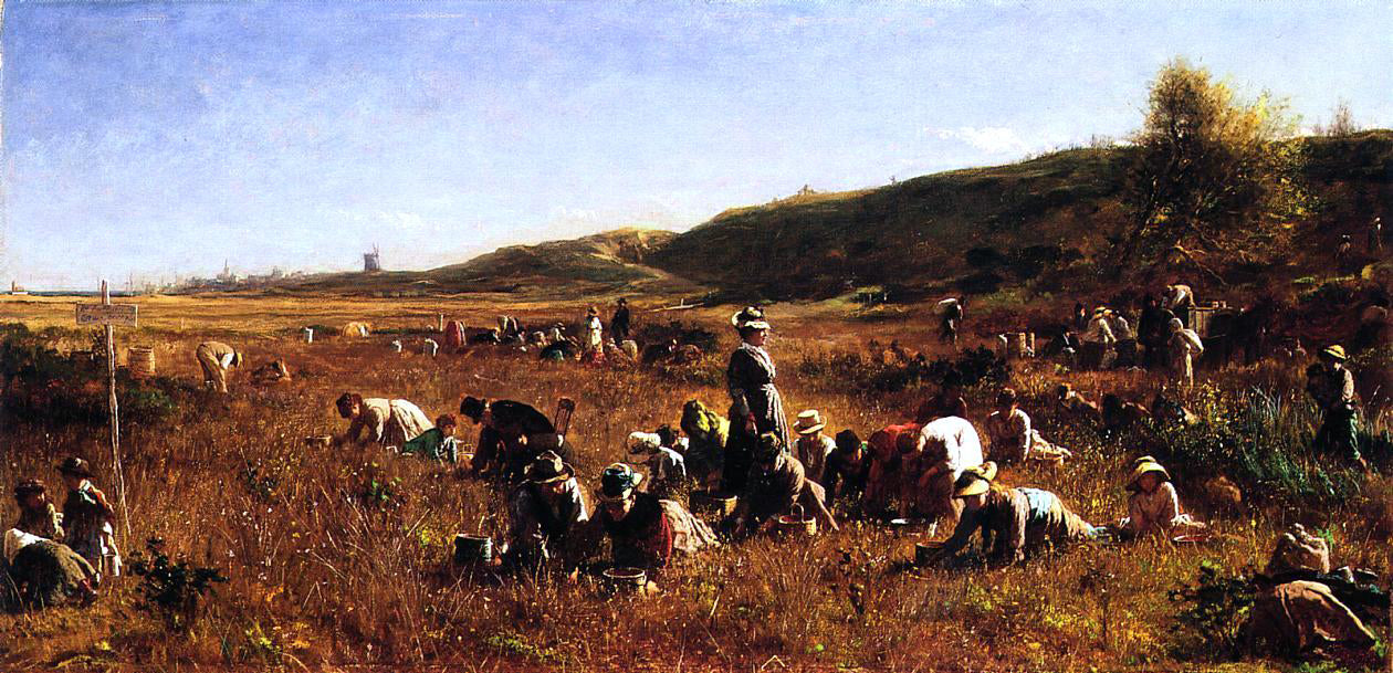  Eastman Johnson The Cranberry Harvest, Island of Nantucket - Hand Painted Oil Painting