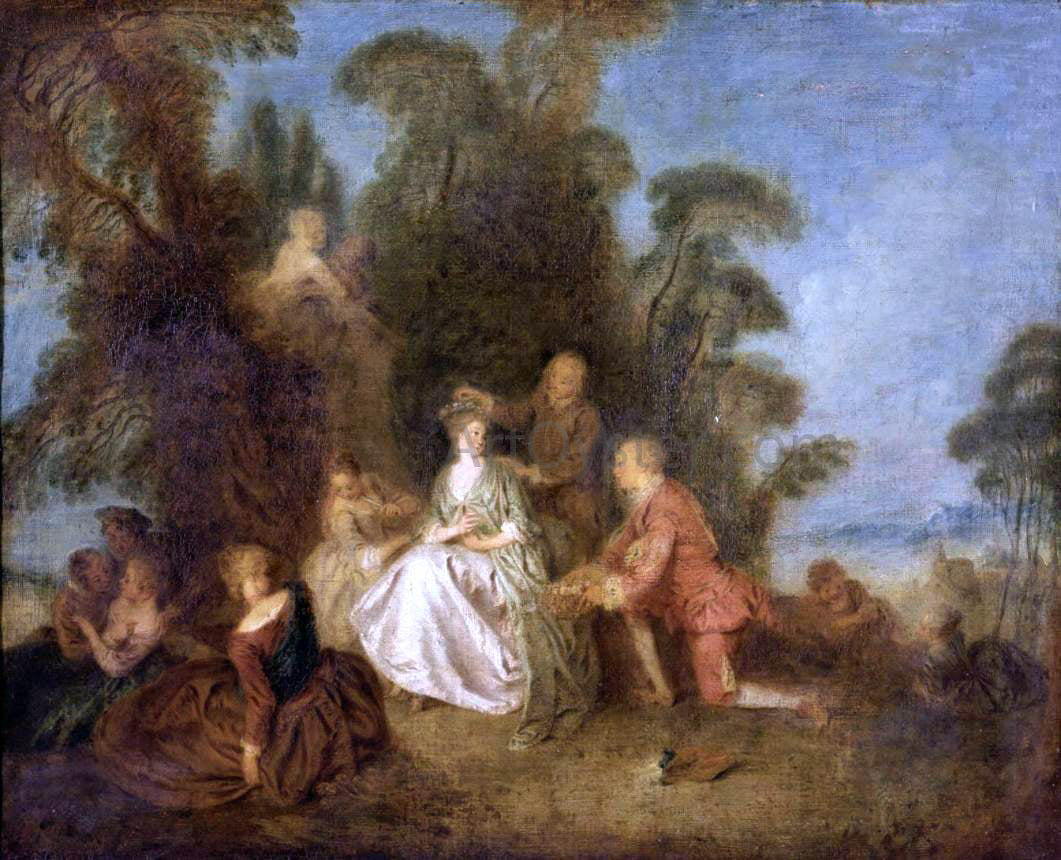 Jean Joseph Pater The Crowned Shepherdess (La Bergere Courronnee) - Hand Painted Oil Painting