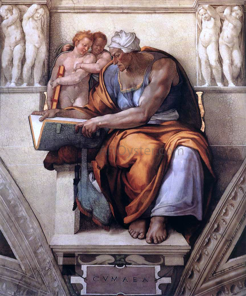 Michelangelo Buonarroti The Cumaean Sibyl - Hand Painted Oil Painting