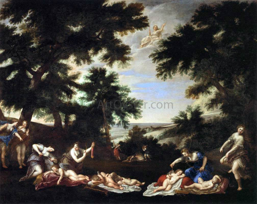 Francesco Albani The Cupids Disarmed - Hand Painted Oil Painting