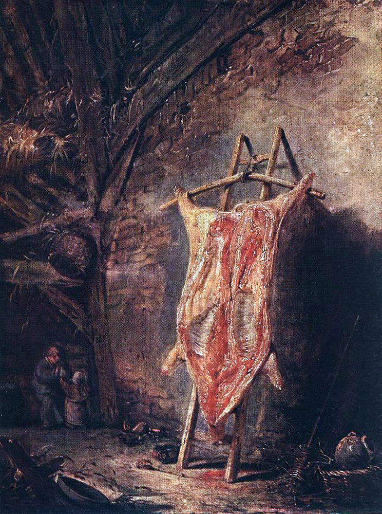Isaac Van Ostade The Cut Pig - Hand Painted Oil Painting