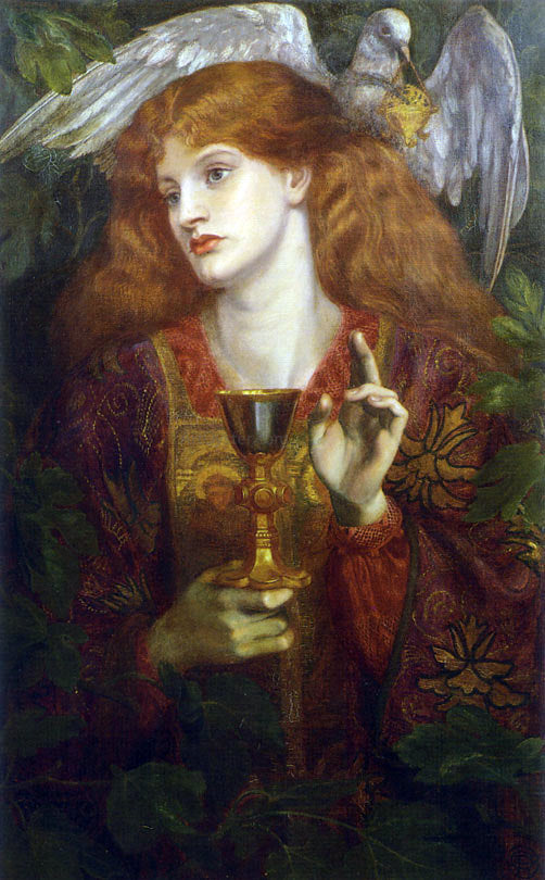  Dante Gabriel Rossetti A Damsel of the Sanct Grael - Hand Painted Oil Painting