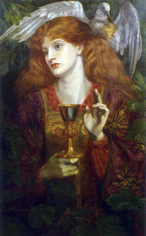Dante Gabriel Rossetti A Damsel of the Sanct Grael - Hand Painted Oil Painting