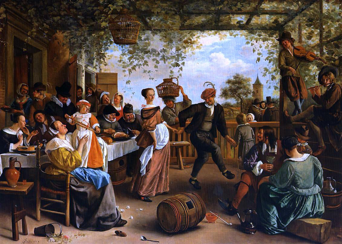 Jan Steen The Dancing Couple - Hand Painted Oil Painting