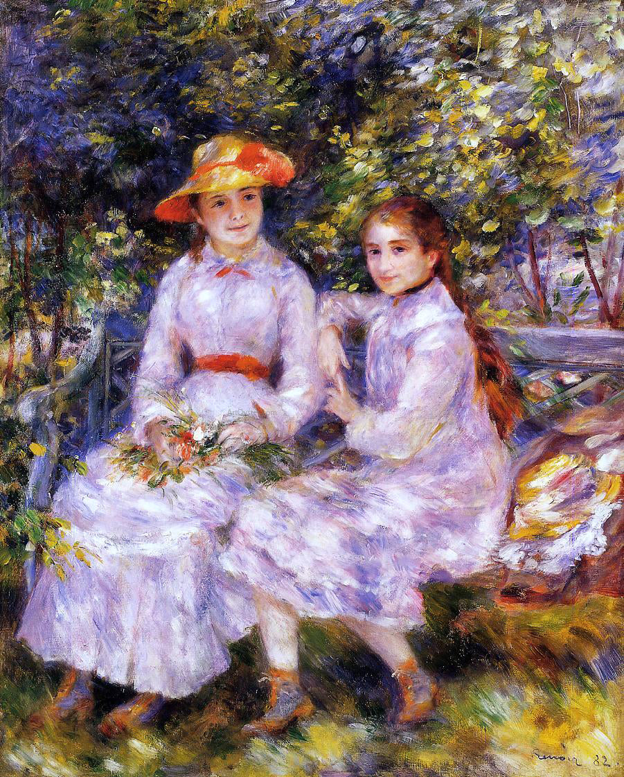 Pierre Auguste Renoir The Daughters of Paul Durand-Ruel (also known as Marie-Theresa and Jeanne) - Hand Painted Oil Painting