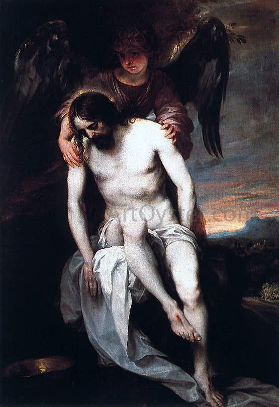 Alonso Cano The Dead Christ Supported by an Angel - Hand Painted Oil Painting