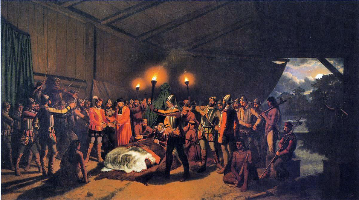 Johann Mongles Culverhouse The Death of Desoto - Hand Painted Oil Painting