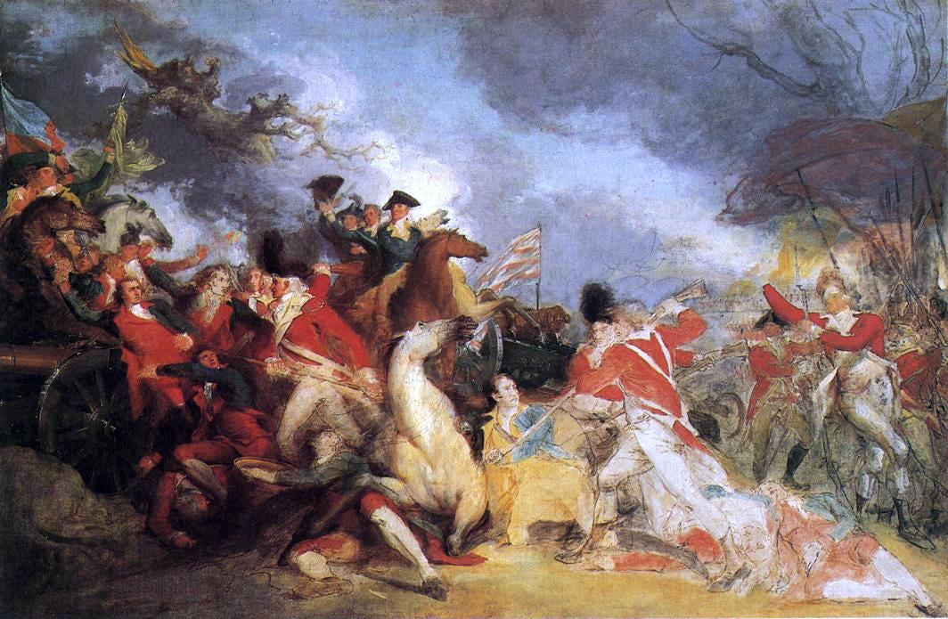 John Trumbull The Death of General Mercer at the Battle of Princeton (unfinished version) - Hand Painted Oil Painting