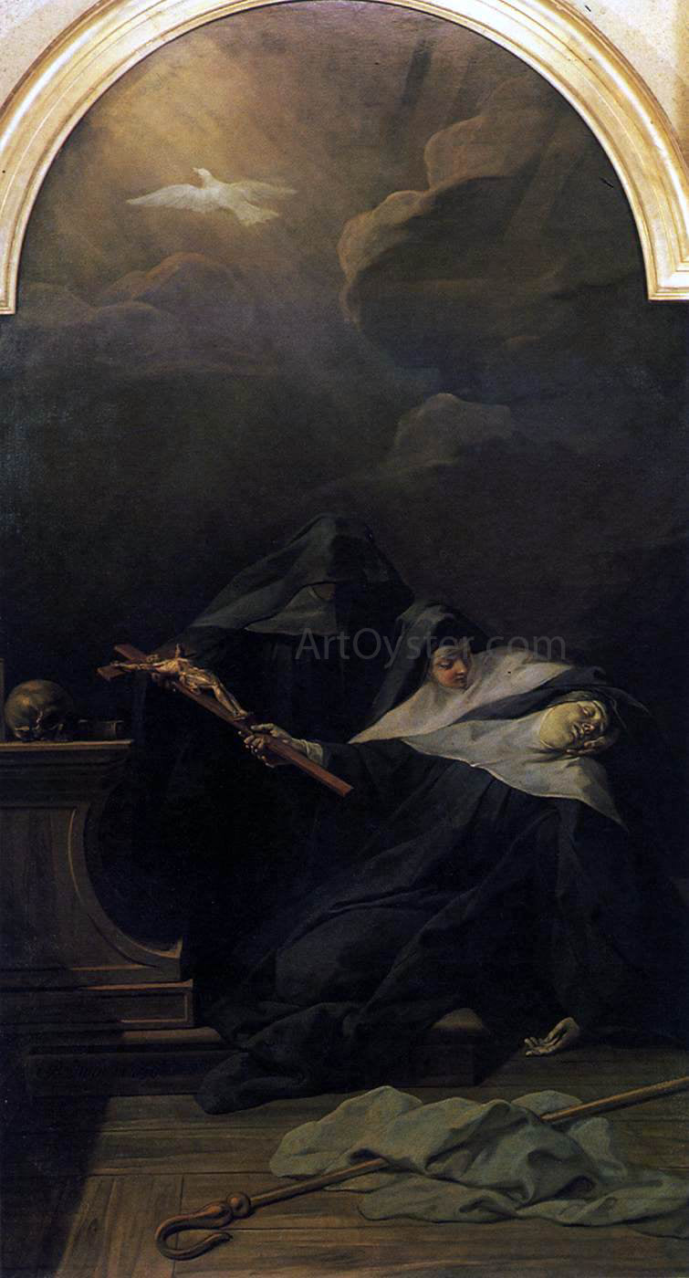 II Restout Jean The Death of St Scholastica - Hand Painted Oil Painting