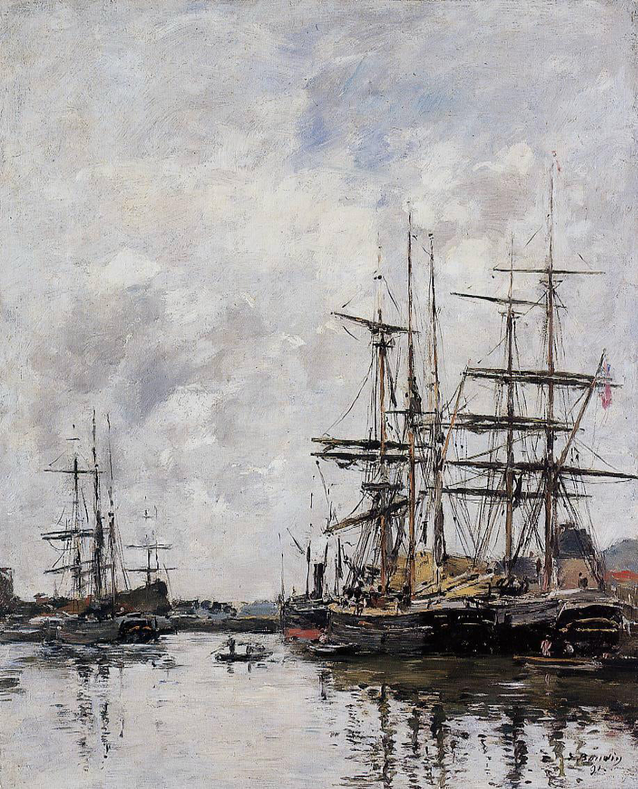 Eugene-Louis Boudin The Deauville Basin - Hand Painted Oil Painting
