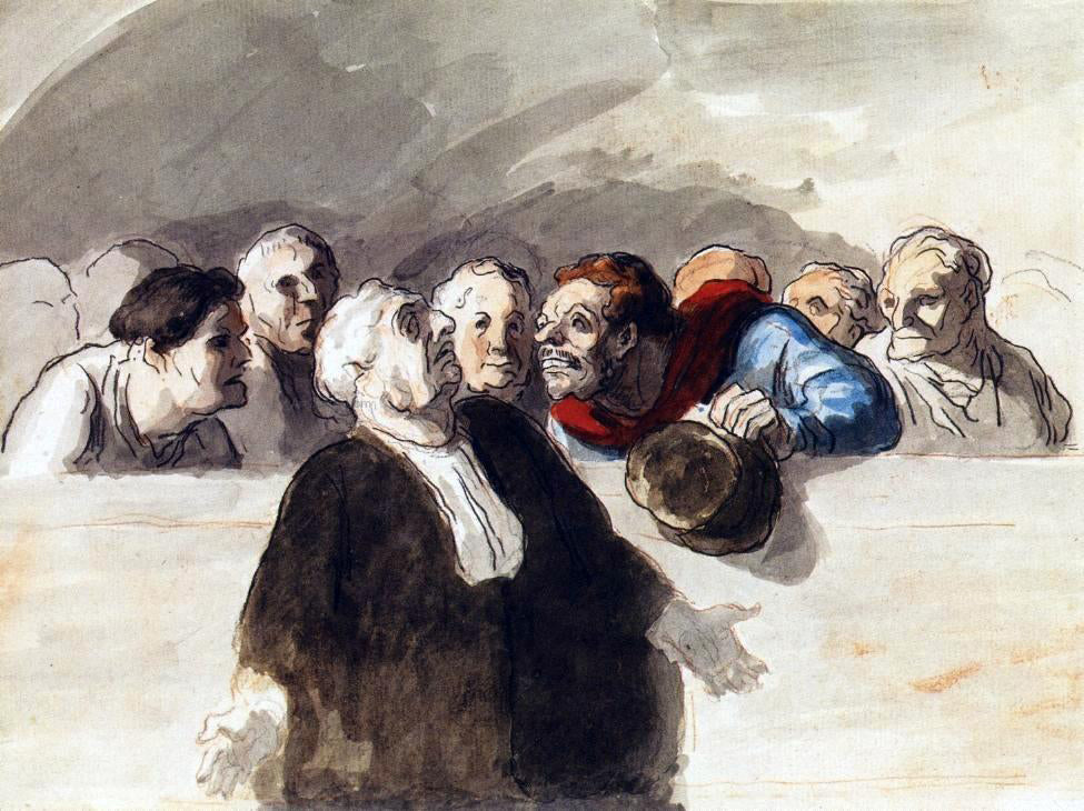 Honore Daumier The Defense Attorney - Hand Painted Oil Painting