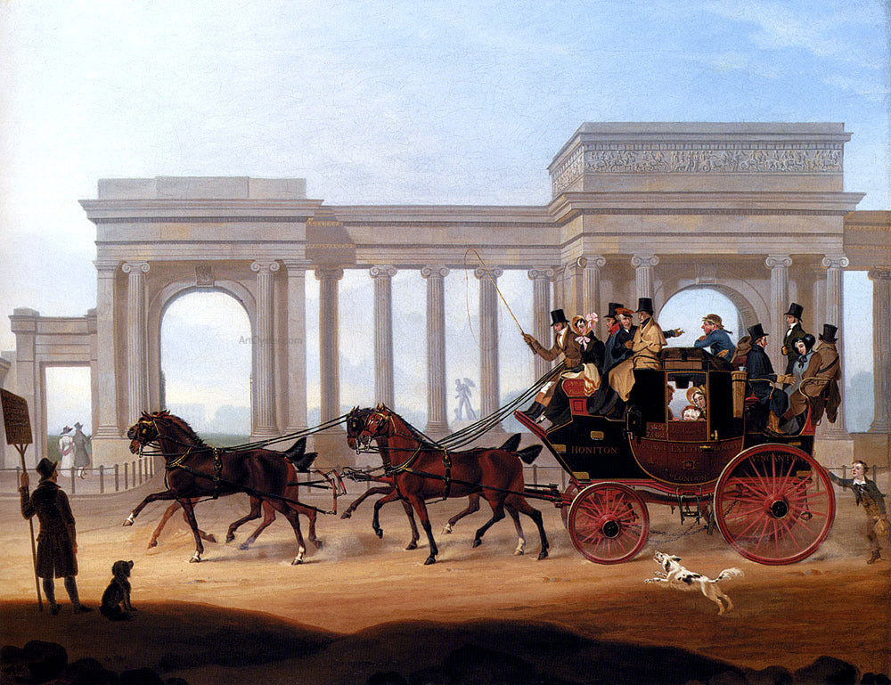 George Henry Boughton The Defiance Coach At Hyde Park Corner - Hand Painted Oil Painting