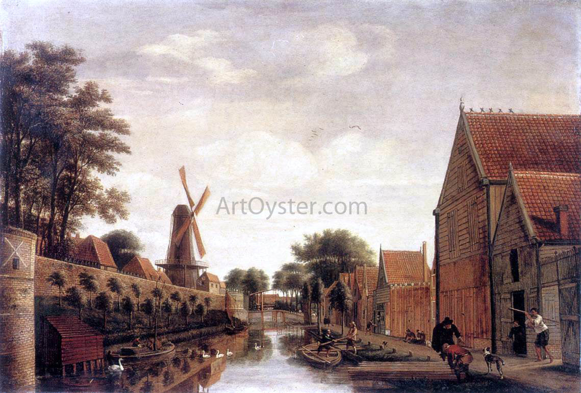 Pieter Jansz. Van Asch The Delft City Wall with the Houttuinen - Hand Painted Oil Painting