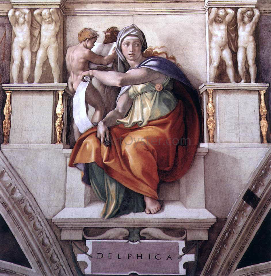 Michelangelo Buonarroti The Delphic Sibyl - Hand Painted Oil Painting