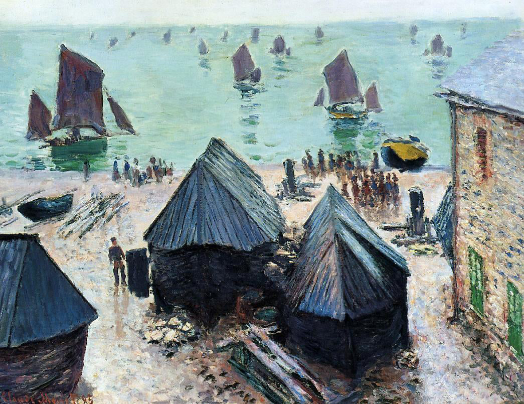 Claude Oscar Monet The Departure of the Boats, Etretat - Hand Painted Oil Painting