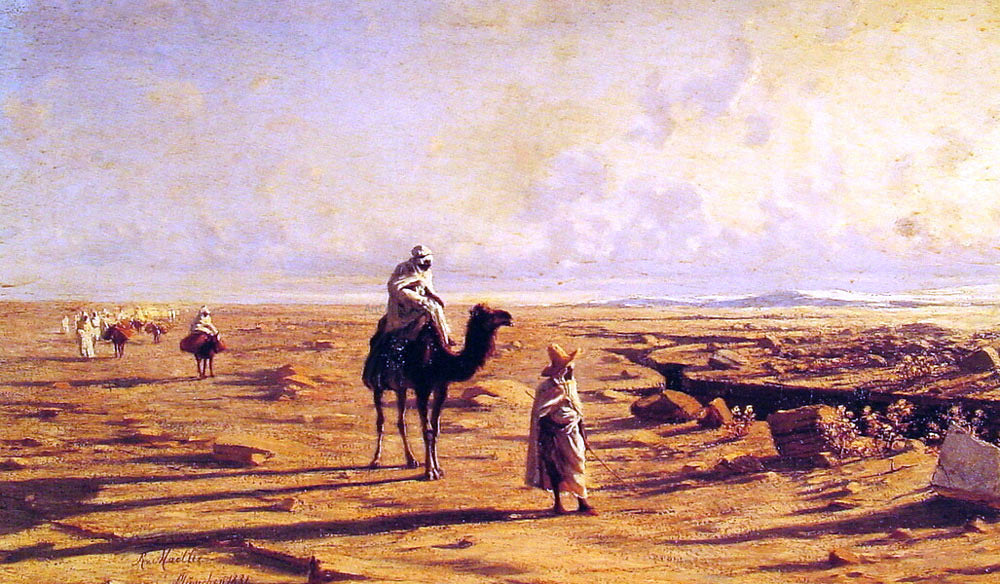 Reinhold Von Moeller The Desert Cavalcade - Hand Painted Oil Painting