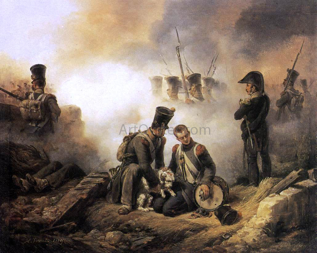 Horace Vernet The Dog of the Regiment Wounded - Hand Painted Oil Painting