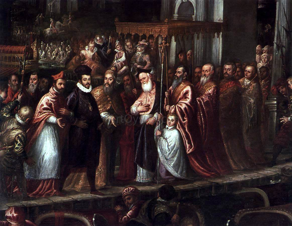 Andrea Vicentino The Doge and the Patriarch Welcoming Henri III, King of France (detail) - Hand Painted Oil Painting