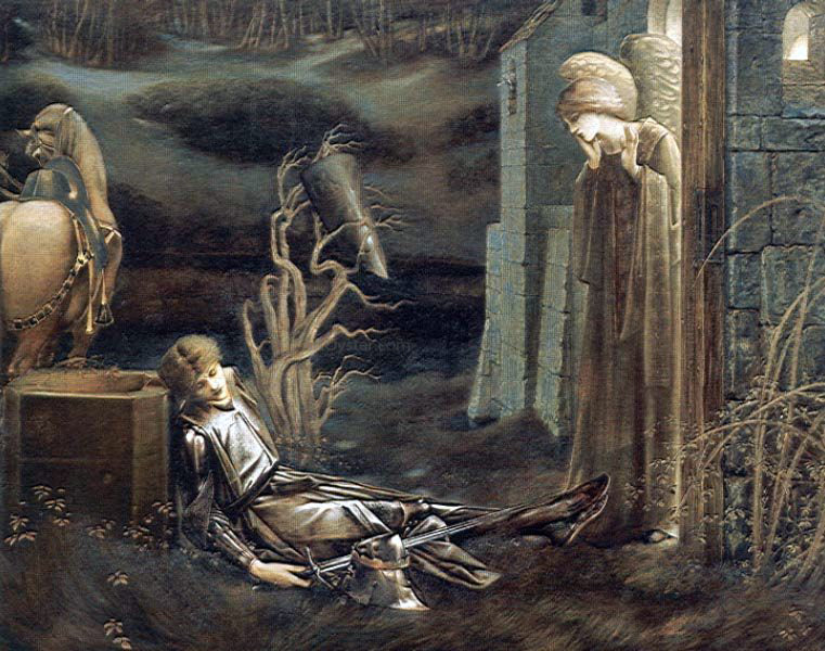 Sir Edward Burne-Jones The Dream of Launcelot at the Chapel of the San Graal - Hand Painted Oil Painting