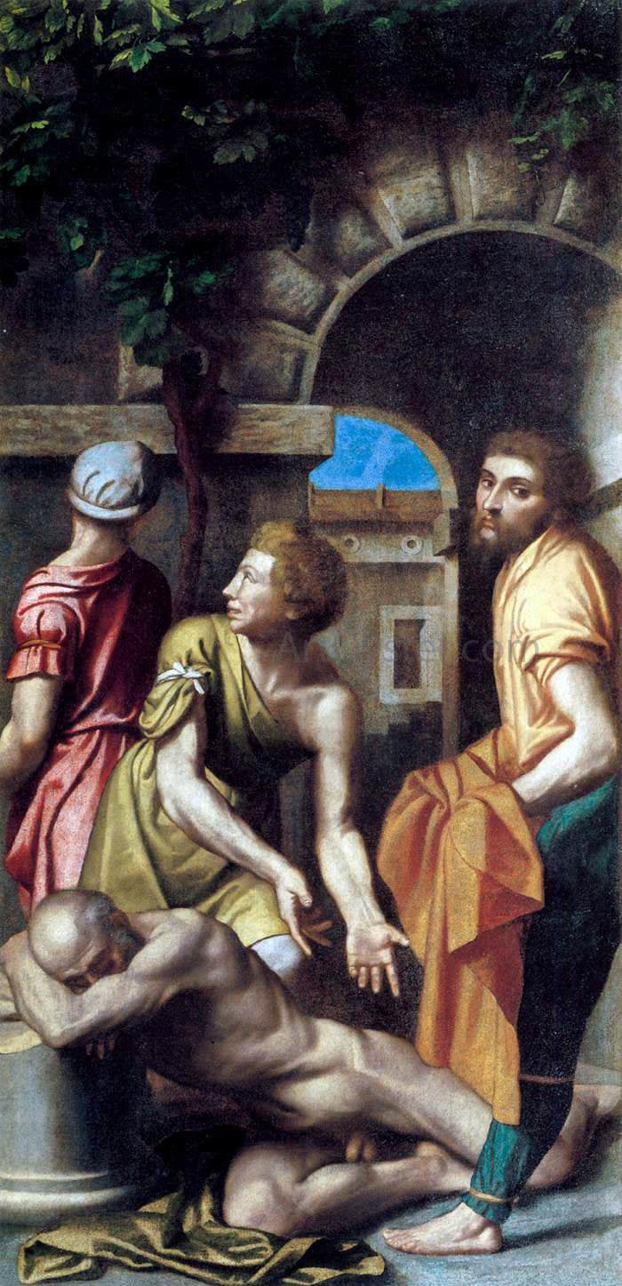 Moretto Da Brescia The Drunkenness of Noah - Hand Painted Oil Painting