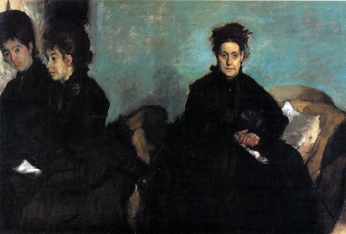  Edgar Degas The Duchess di Montajesi with Her Daughters, Elena and Camille - Hand Painted Oil Painting
