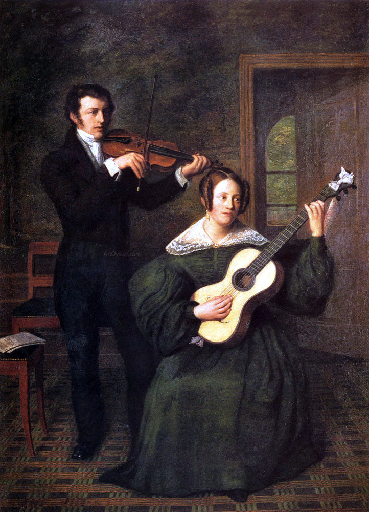 Cornelis Bernardus Buijs The Duet - Hand Painted Oil Painting