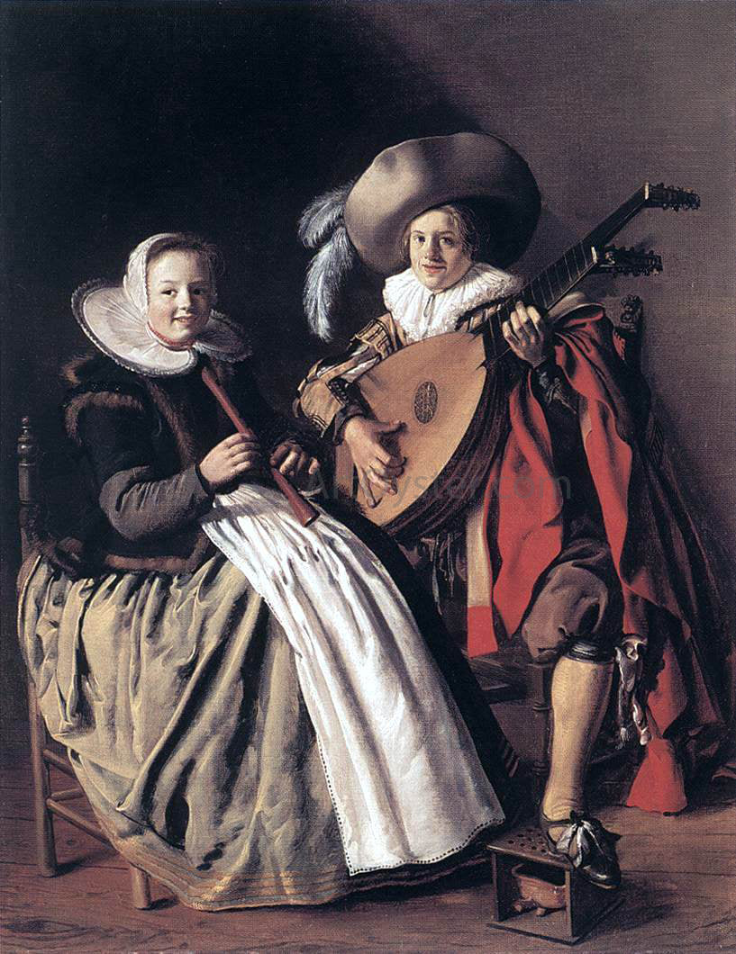 Jan Miense Molenaer The Duet - Hand Painted Oil Painting