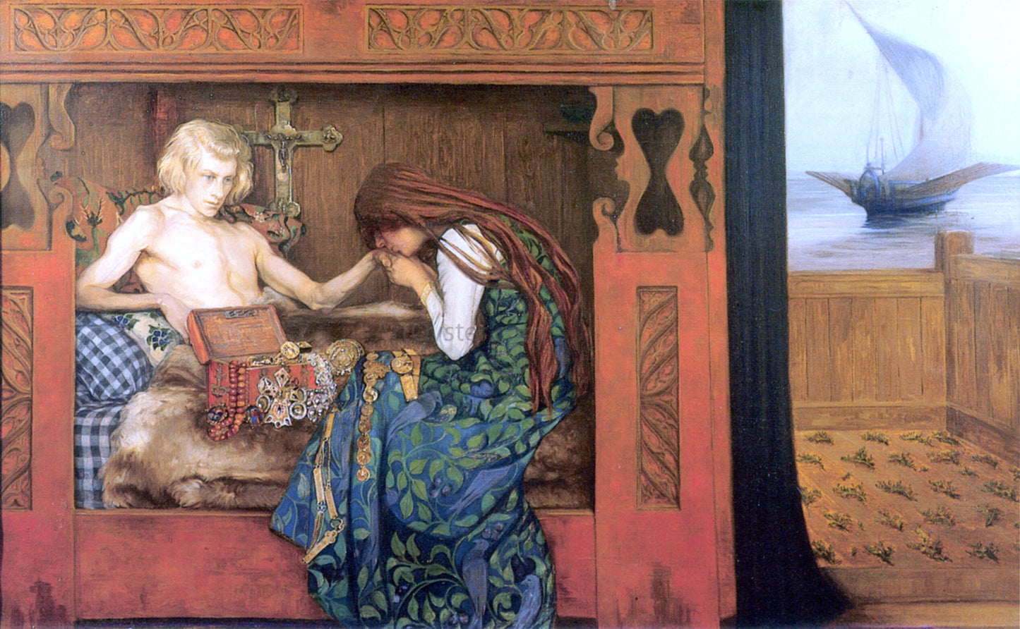 Agnes Slott-Moller The Dying Betrothed - Hand Painted Oil Painting