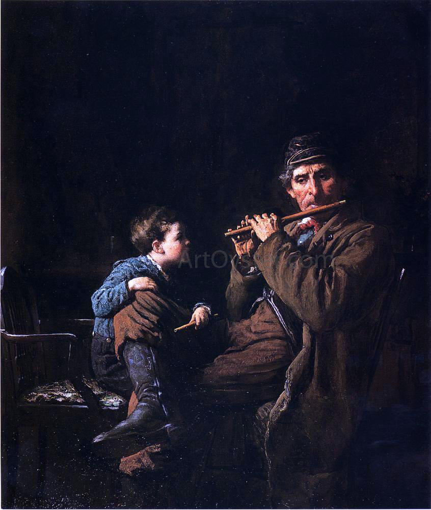 Eastman Johnson The Earnest Pupil (also known as The Fifers) - Hand Painted Oil Painting