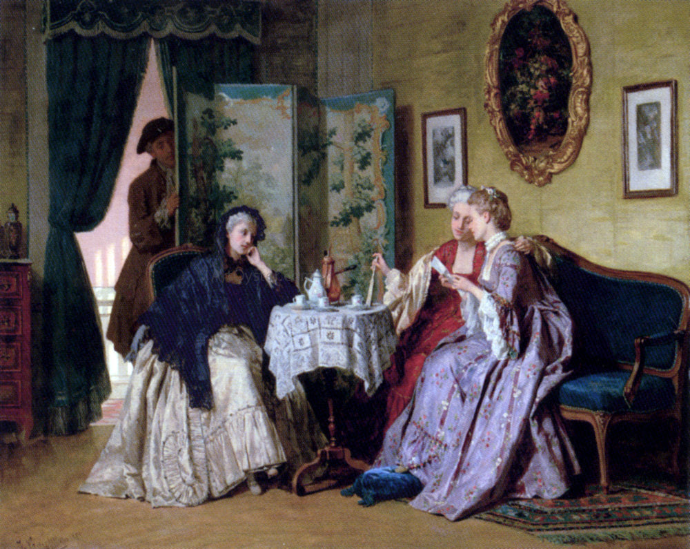 Jean Carolus The Eavesdropper - Hand Painted Oil Painting