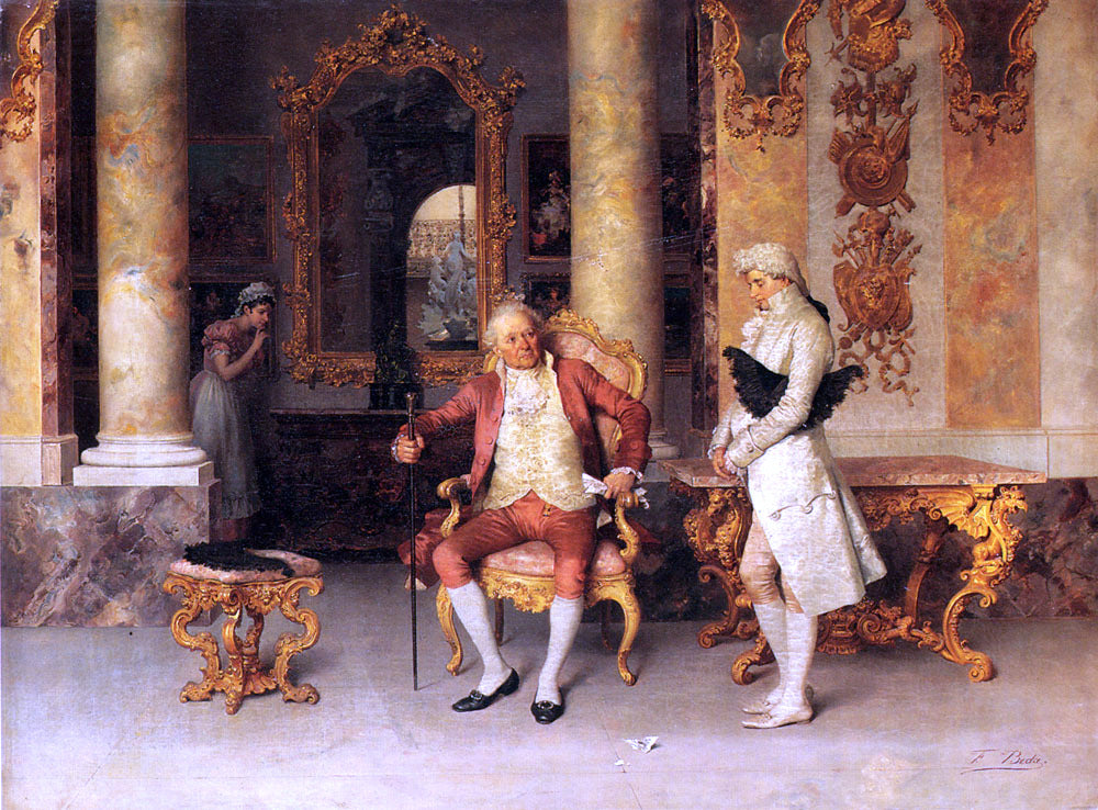 Francesco Beda The Eavesdropper - Hand Painted Oil Painting