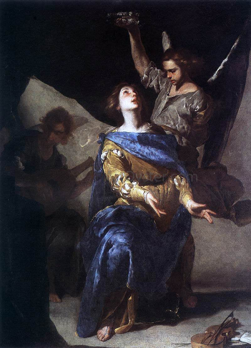 Bernardo Cavallino The Ecstasy of St Cecilia - Hand Painted Oil Painting