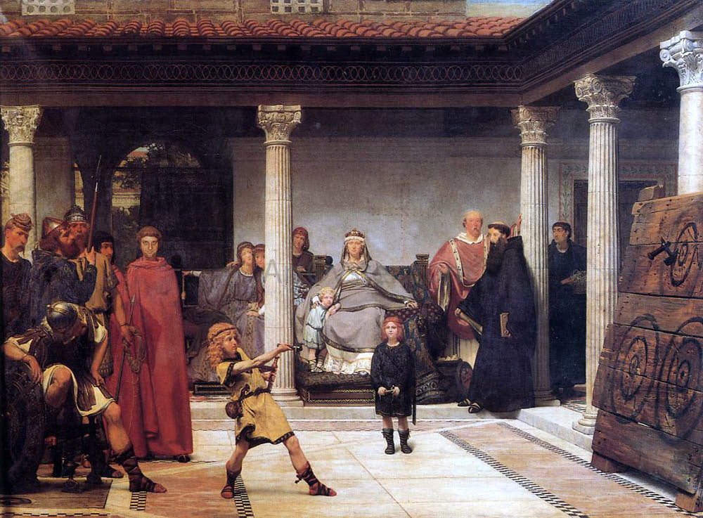 Sir Lawrence Alma-Tadema The Education of the Children of Clovis - Hand Painted Oil Painting