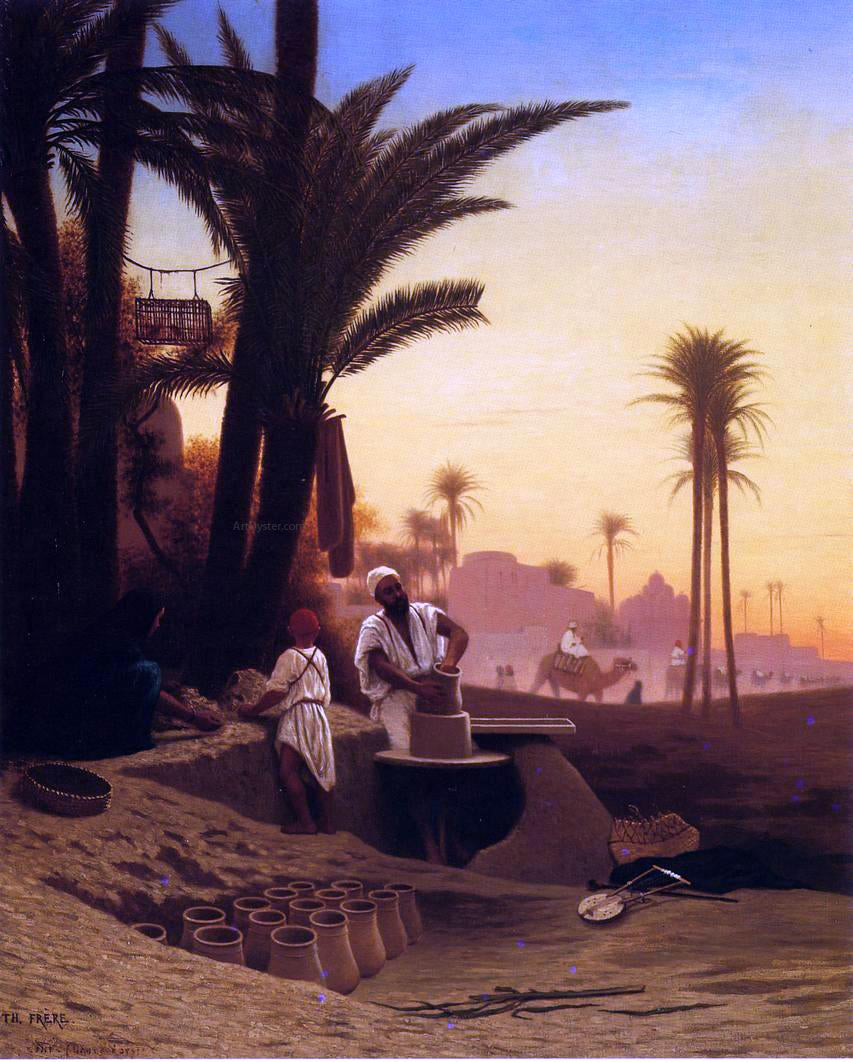 Charles-Theodore Frere The Egyptian Potter - Hand Painted Oil Painting