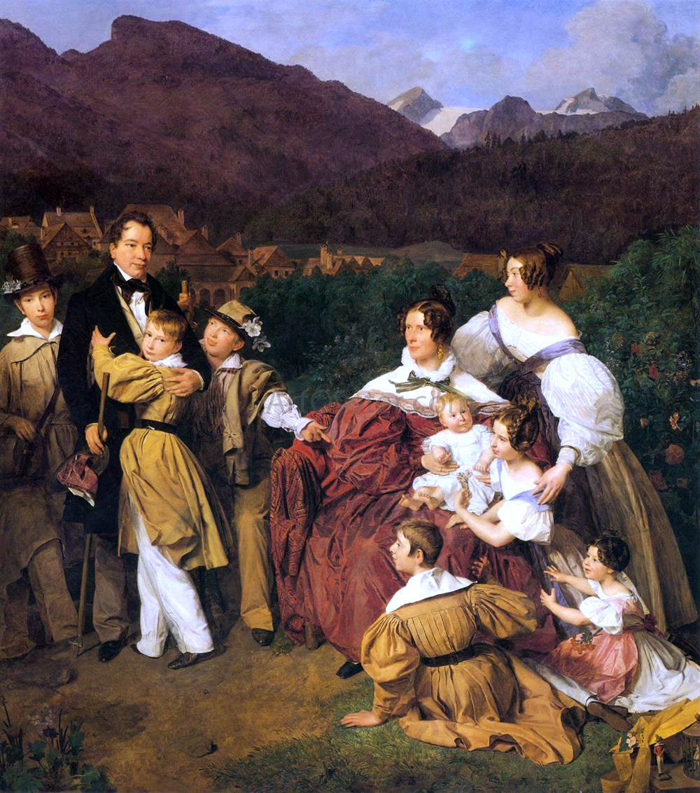 Ferdinand Georg Waldmuller The Eltz Family - Hand Painted Oil Painting